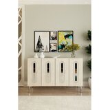 Hanah home Rany 120 - Bela, Travertin, Srebrna Konsola | Eponuda.com