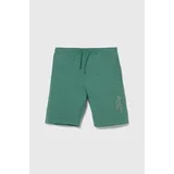 PepeJeans Otroške bombažne kratke hlače NEW EDDIE SHORT zelena barva