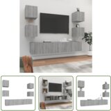 The Living Store Komplet TV omaric 6-delni siv sonoma inženirski les - Komplet TV Omaric, (21738357) | Shoptok.si