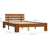  Posteljni okvir medeno rjav iz trdne borovine 140x200 cm, (20606536) | Shoptok.si