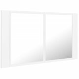  LED kupaonski ormarić s ogledalom bijeli 80x12x45 cm akrilni | shoptok.hr