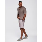 Ombre Men's buttonless polo shirt with open collar - ash | Shoptok.si
