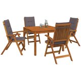  Set za blagovanje u vrtu od 5 dijelova 5 kom. Prirodna | shoptok.hr