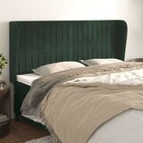  Vzglavje z ušesi temno zeleno 183x23x118/128 cm žamet, (20953082) | Shoptok.si