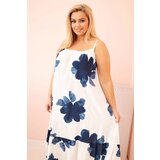 Kesi Włoski Women's dress with straps, ruffle, and floral print denim | Shoptok.si