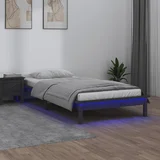Led okvir za krevet sivi 90 x 190 cm 3FT jednokrevetni drveni