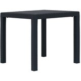 vidaXL Vrtna miza 79x79x72 cm plastika videz ratana antracitna Cene