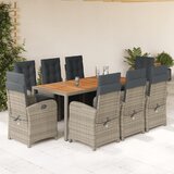 vidaXL 9-dijelni vrtni blagovaonski set sivi od poliratana | shoptok.hr