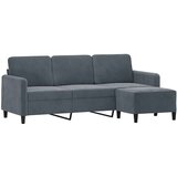 vidaXL Trosjed s tabureom tamnosivi 180 cm baršunasti | shoptok.hr