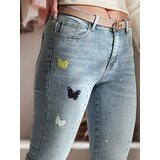 DStreet Spodnie damskie jeansowe skinny ze zdobieniem LUMITTA niebieskie | Shoptok.si