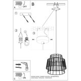  Obesna svetilka GATE bela, (21347559) | Shoptok.si