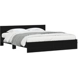  Krevetna konstrukcija s uzglavljem Crni hrast 203 x 185 x 70 cm | Shoptok.si