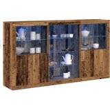 vidaXL Zidna jedinica s LED svjetlima Staro drvo 181,5x37x100 cm Konstrukcija drvo | shoptok.hr