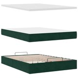  Otomanski krevet s madracem&LED tamnozeleni 140x200cm baršun | shoptok.hr