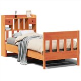 vidaXL Posteljni okvir brez vzmetnice voščeno rjav 100x200 cm borovina | Shoptok.si