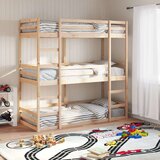 vidaXL Trostruki krevet na kat 80 x 200 cm od masivne borovine | shoptok.hr