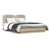  Okvir kreveta s uzglavljem LED boja hrasta sonome 120 x 190 cm | shoptok.hr