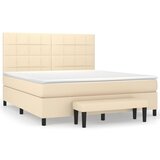 vidaXL Krevet s oprugama i madracem krem 160x200 cm od tkanine | shoptok.hr
