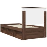  Okvir za krevet s uzglavljem Smeđi hrast 90 x 200 cm | shoptok.hr