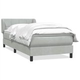 Box Spring krevet s madracem svijetlo sivi 80x210 cm baršun | shoptok.hr
