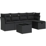 vidaXL 6-dijelni set vrtnih sofa s jastucima crni od poliratana | shoptok.hr