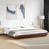 Furnova Posteljni okvir z LED lučkami rjavi hrast 200x200 cm inž. les, (21934055) Cene