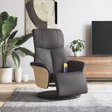 vidaXL Masažni naslanjač z naslonom za noge sivo umetno usnje | Shoptok.si