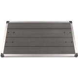 vidaXL Podstavek za zunanji tuš WPC nerjaveče jeklo 110x62 cm siv | Shoptok.si