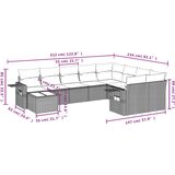vidaXL 10-dijelni set vrtnih sofa od poliratana s jastucima smeđi | shoptok.hr