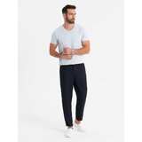 Ombre BASIC men's classic cotton tee-shirt with a crew neckline - light grey | Shoptok.si