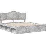  Krevetna konstrukcija Beton 180 x 200 cm Čvrsto borovo drvo | shoptok.hr