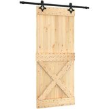 Drsna vrata s kompletom vodil 90x210 cm trdna borovina, (20804566) | Shoptok.si