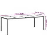  Vrtni stol sivi 250x100x75 cm od kaljenog stakla i poliratana | Eponuda.com