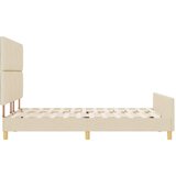  Krevetna konstrukcija s uzglavljem Krema 140 x 190 cm tkanina | shoptok.hr