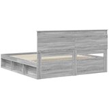  Konstrukcija postelje z vzglavjem Siva Sonoma 200 x 200 cm, (5000103887) | Shoptok.si