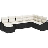  Sjedeća garnitura za vrt 8 kom. Crna i Krema poliratan 288,5 x 123,5 x 85 cm | shoptok.hr