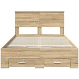  Okvir za krevet s uzglavljem Sonoma hrast 135 x 190 cm | shoptok.hr