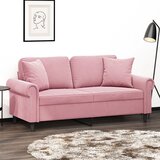  Dvosjed s ukrasnim jastucima ružičasti 140 cm baršunasti | shoptok.hr
