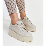 Karino Beige leather wedge sneakers | shoptok.hr