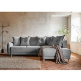 Miuform Siva sklopiva kutna garnitura od samta (s desnim kutom) Lazy Lukka – | shoptok.hr