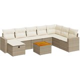 Maison Chic Seti vrtnega pohištva - Vrtna garnitura 9-delna z blazinami bež poli ratan, (21796724) | Shoptok.si