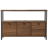 Hanah home Stranska mizica v orehovem dekorju v temni naravni barvi 29,5x120 cm Solace – | Shoptok.si