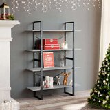 vidaXL Knjižna omara 4-nadstropna betonsko siva 100x30x140 cm | Shoptok.si