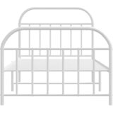  Metalni okvir kreveta uzglavlje i podnožje bijeli 100x190 cm | shoptok.hr