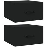 Furnova Stenske nočne omarice 2 kosa črne 35x35x20 cm, (21926199) | Shoptok.si