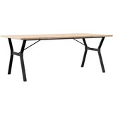 Furnova Jedilna miza Y okvir 200x100x75,5 cm trdna borovina lito železo, (21946335) | Shoptok.si