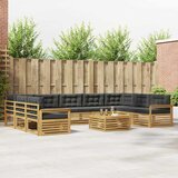  Set vanjskih sofa 10 kom. Bijela i antracit Čvrsto drvo akacije | shoptok.hr