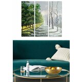 Wallity MDF1110765 multicolor decorative mdf painting (3 pieces) Cene