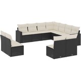  11-dijelni set vrtnih sofa od poliratana s jastucima crni Crna 65.5 x 62 x 69 cm | shoptok.hr