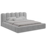 Makamii Sivi tapecirani bračni krevet s prostorom za odlaganje s podnicom 140x200 cm Mano – | shoptok.hr